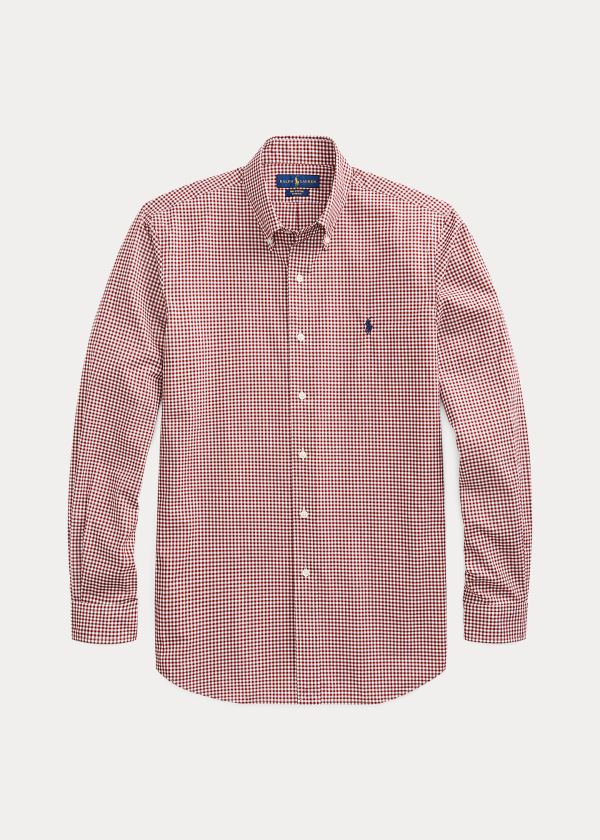 Men's Polo Ralph Lauren Custom Fit Gingham Shirts | 175486FVP